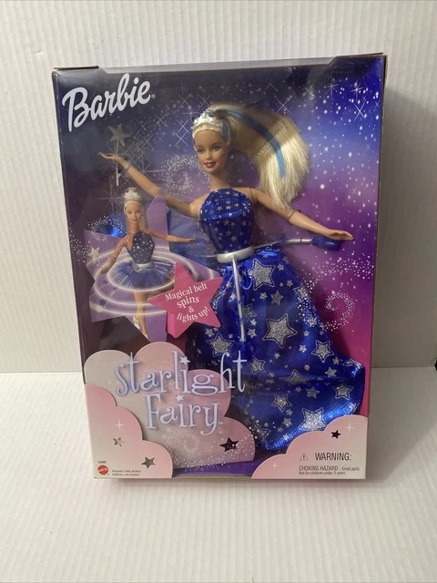 NRFB Barbie Starlight Fairy Doll Mattel 2001 Vintage Spins Lights Up