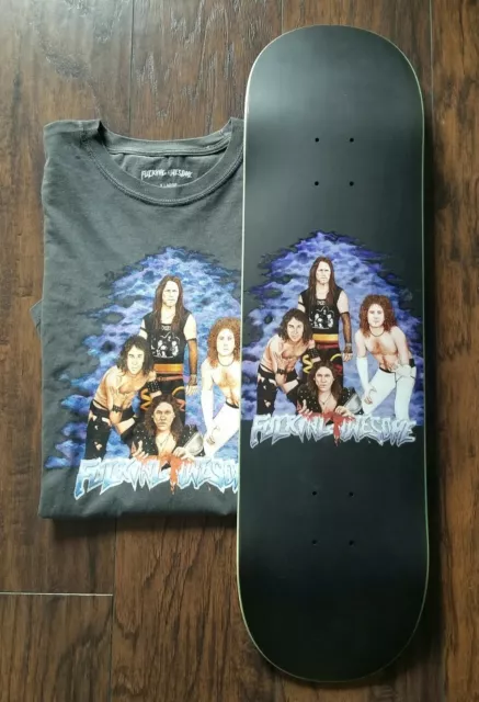 F*cking Awesome Chris Reed Metal Skateboard Deck w/ Matching Shirt XL Supreme FA