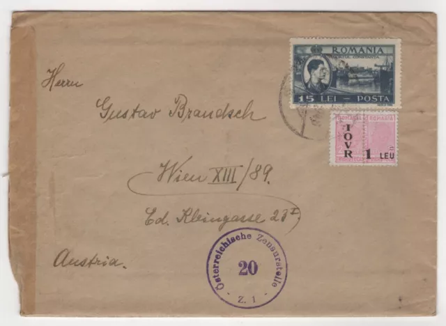 1948 Jun 18th. Censor Cover (Entire). Sibiu to Vienna, Austria.