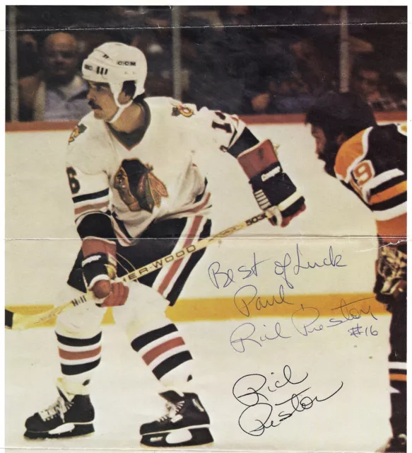 Rich Preston Signed / Autographed Hockey Magazine Page Chicago Black Hawks