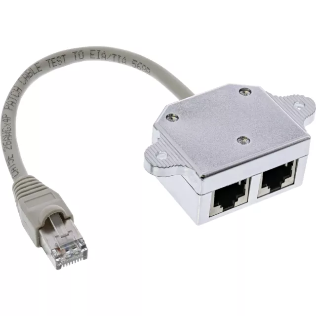 1 x InLine Cat.5e / ISDN T-Adapter RJ45 Stecker an 2x RJ45 Buchse 0,15m