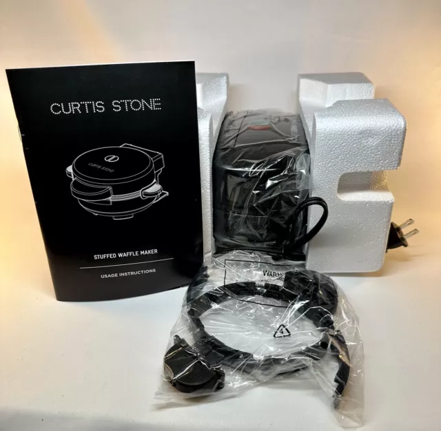 CURTIS STONE BLACK Rotating Non Stick Waffle Baker With Ready Light  CSWB1000 $54.99 - PicClick