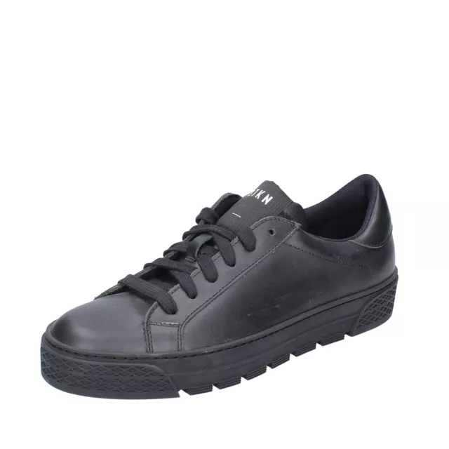 Chaussures Femme STOKTON 37 Ue Baskets Noir Cuir EY983-37