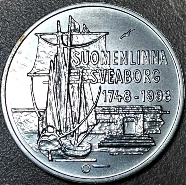 Finland SUOMENLINNA FORTRESS 100 Markkaa 1998 Brilliant Uncirculated Silver Coin