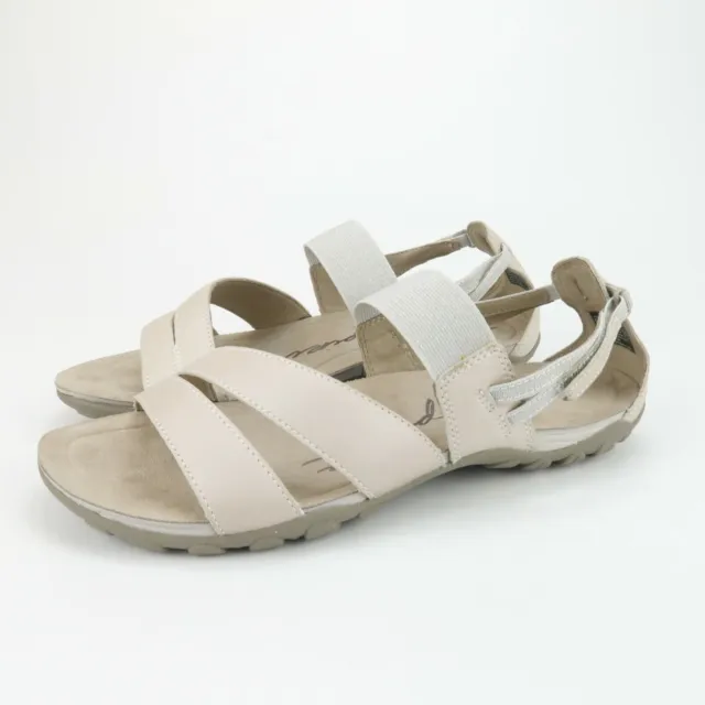 Easy Spirit Mesaa slingback sport sandals flats gray leather size 9.5 M NEW