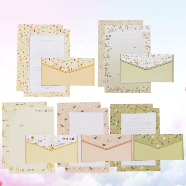 5 Sets/45pcs Lettera Fiori Buste Colorate Cancelleria Giapponese Carta