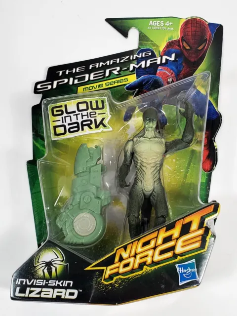 Amazing Spider-Man Gitd Lizard Marvel Figure Night Force Tru 4" Hasbro 2012 Htf