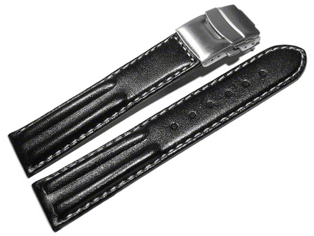 Bracelet De Montre En Cuir PU Vintage - Largeur Multiple (18/19/20/21/22/24 Mm) - Boucle Papillon - Neuf Avec étiquettes