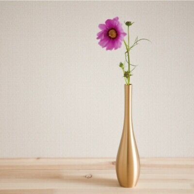 Nousaku Flower vase Takaoka Tin Traditional craft Japanese Brass ware Ikebana