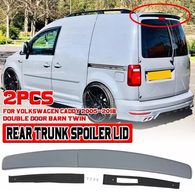 For Vw Caddy & Maxi 05-18 Rear Twin Door Trunk Spoiler Sportline Style Pu 2