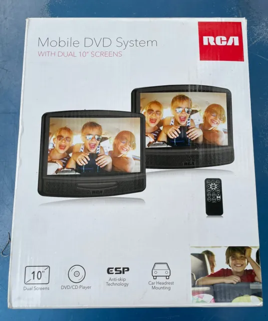 Brand New RCA Mobile DVD System With Dual 10" inch 2 Screens Black, Headrest