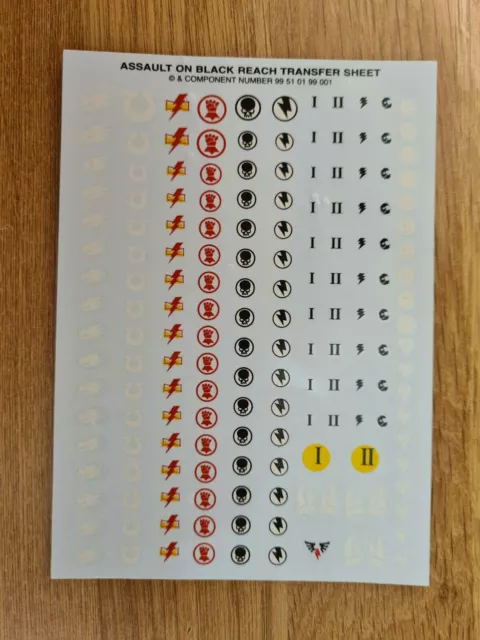 Warhammer 40k Space Marines Assault On Black Reach Transfer Sheet