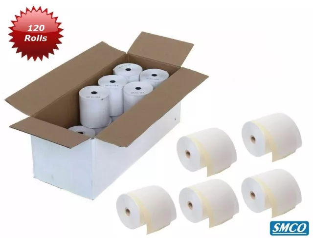 120 2 PLY TILL ROLLS 76 x 76mm KITCHEN PRINTER Duplicate Paper RECEIPT By SMCO