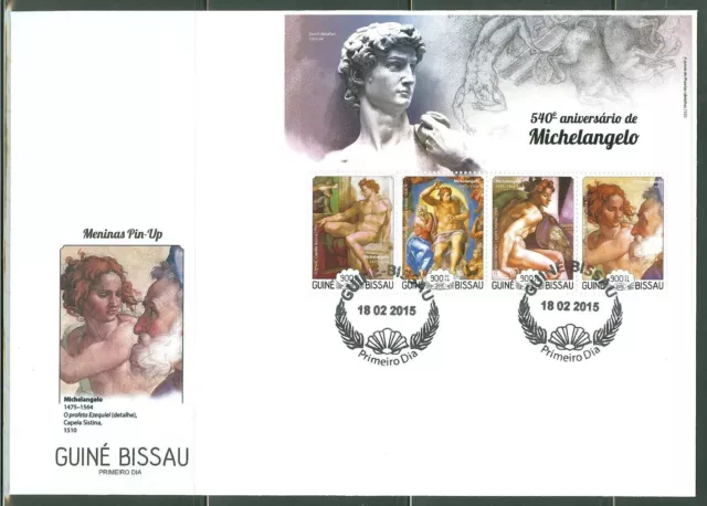 Guinea-Bissau 2015 540th Nascita Anniversario Di Michelanghelo S/Foglio FDC