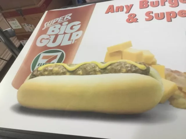 7-11 Super Big Gulp / Big Bite Soda Machine Advertising Sign