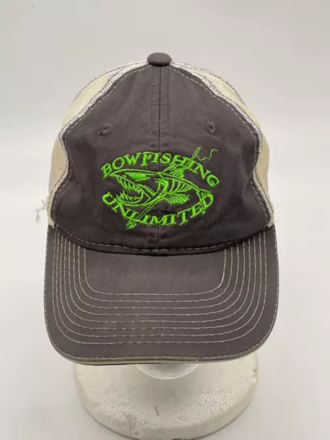 Bow Fishing Unlimited Gray Green Embroidered Baseball Hat Cap Adjustable Outdoor