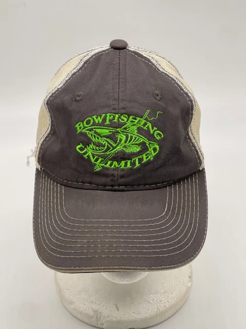 Bow Fishing Unlimited Gray Green Embroidered Baseball Hat Cap Adjustable Outdoor