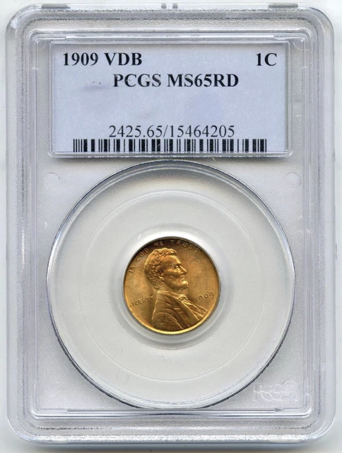1909 VDB Lincoln Wheat Cent Penny PCGS MS65 RD Certified - Philadelphia - E499