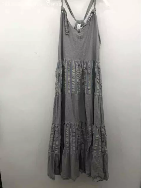 Anthropologie By Amadi Womens Green Striped Sleeveless Tie Sleeve Maxi Dress M