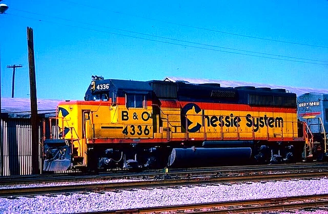 Original Kodachrome Slide Chessie (B&O) Gp40-2 #4336 Portsmouth, Va October 1987