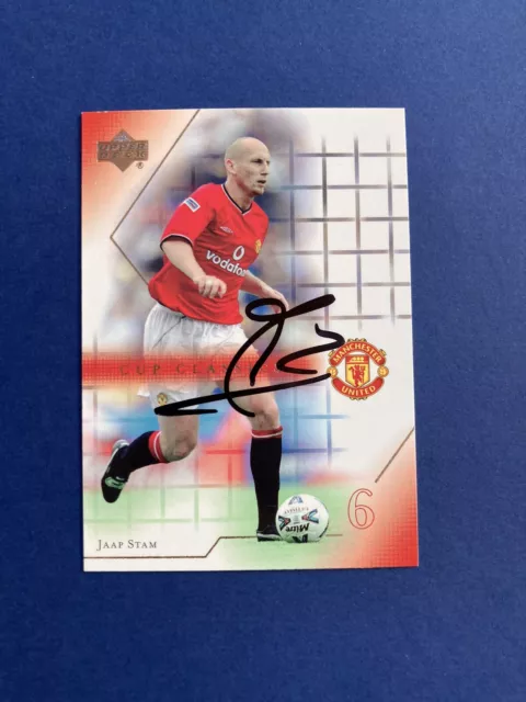 Jaap Stam Hand Signed Manchester United Football Card Upper Deck 2001