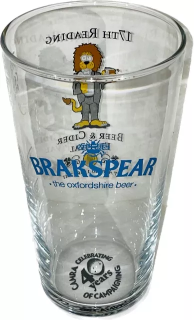 Brakspear Sons Brewery Pint Glass 16 Oz Pub Souvenir  Beer & Cider Festival UK