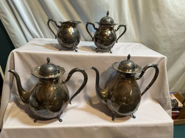 950 Sterling SET Coffee and Tea Pitchers, Cream and Sugar unknown Pattern