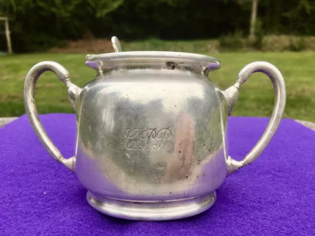pre 1940's CPR Canadian Pacific Railroad Silver Dining Car Service Sugar Bowl E&