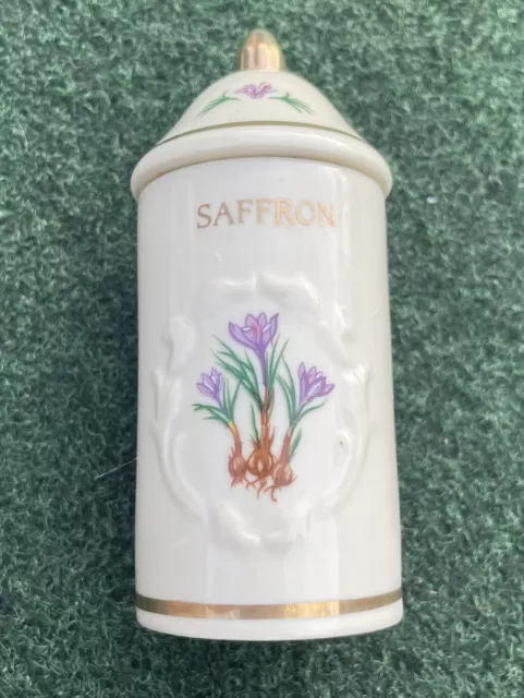 1992 Lenox Porcelain Spice Garden SAFFRON Spice Jar with Lid