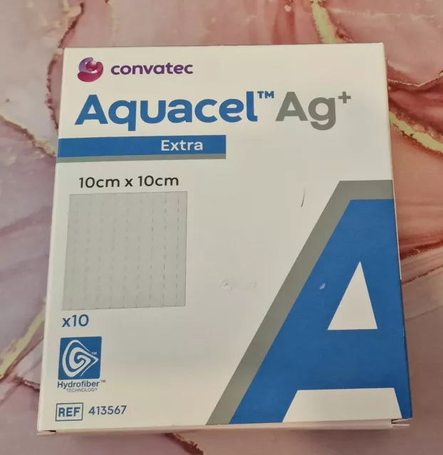 Aquacel AG+ Extra Silver Hydrofiber Dressing 10cm X 10cm Box Of 10