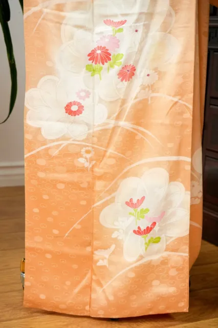 Dear Vanilla Japanese Silk Kimono Women's Robe Gown Authentic Japan Vintage Mint 8