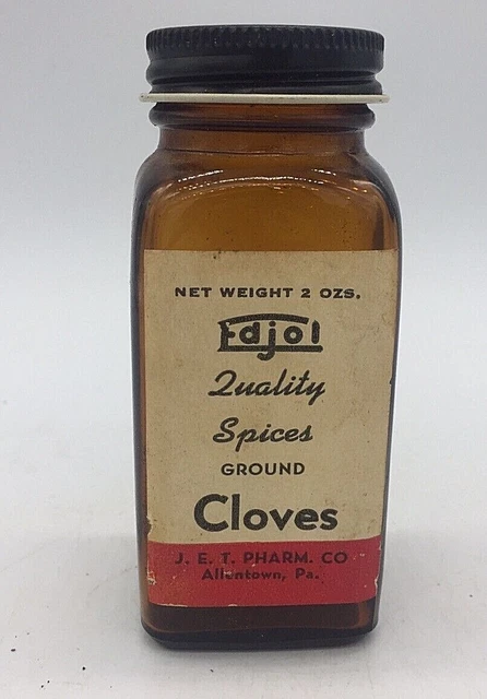 ANTIQUE EDJOL CLOVES SPICE Bottle ALLENTOWN PA PHARMACY COUNTRY STORE OLD