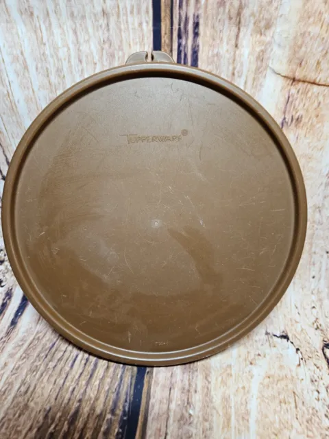 Vintage Tupperware Lid #1702 - Brown - Circular - WITH IMPERFECTIONS