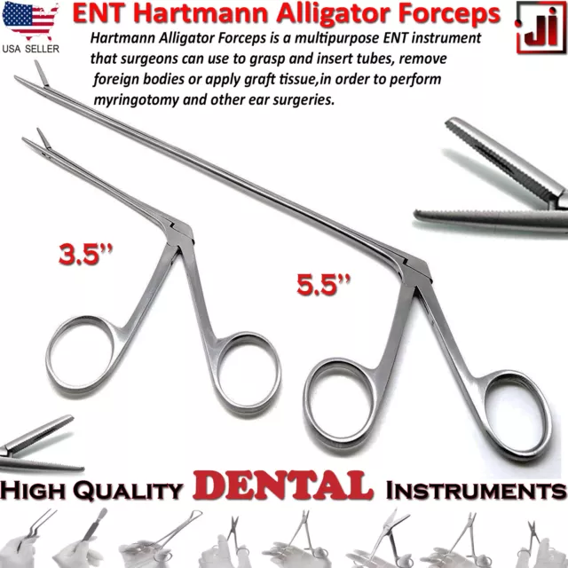 Hartman Ear Alligator Surgical Forceps 3.5" Surgical ENT Instruments 5.5'' New