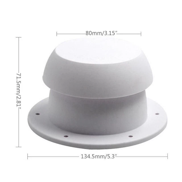 Bouchon D'Aération En Forme Champignon Pour Camping-car - Blanc/Noir - Améliore Circulation D'Air - ABS Résistant - 5