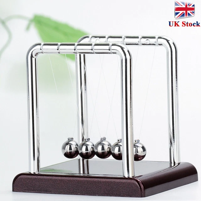 NEWTONS CRADLE STEEL Balance Balls Physics Science Pendulum Desk Toy