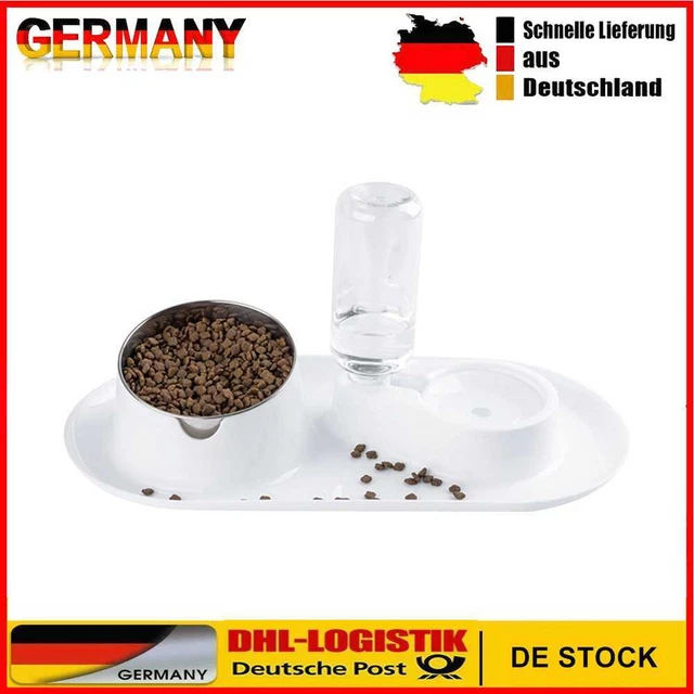 Drinking Raise Stand Dish Pet Cat Dog Automatic Water Dispenser Feeder Food Bowl