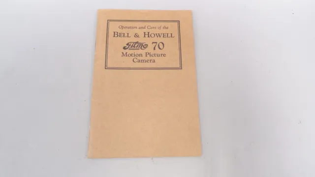 Vintage Operation Of Bell & Howell Filmo 70 Camera Instruction Manual / Booklet