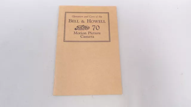 Vintage Operation Of Bell & Howell Filmo 70 Camera Instruction Manual / Booklet