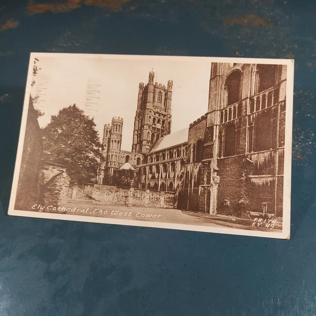 Vintage 1954 Postcard Ely Cathedral The West Tower