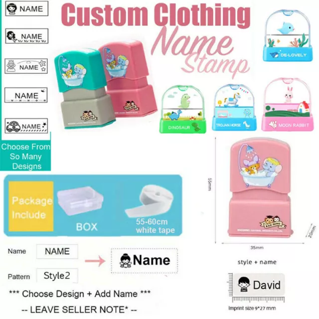 Childrens Cute Custom Waterproof Clothing Name Seal Stamp For Student  Uniform