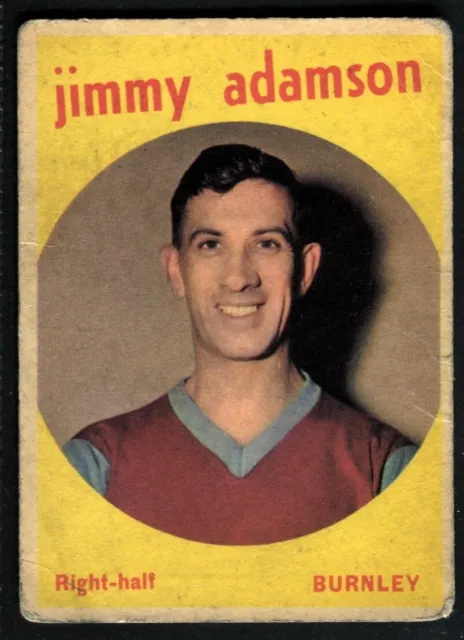A&BC Gum, FOOTBALLERS, Black Back, 1960, Jimmy Adamson, Burnley, #73
