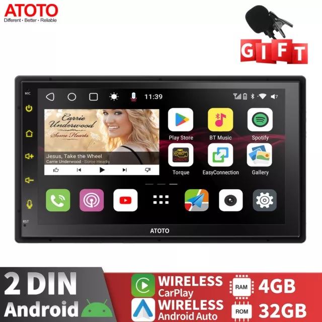 ATOTO S8MS 7"QLED Display Android Autoradio GPS 4G LTE Wireless CarPlay 4GB+32GB