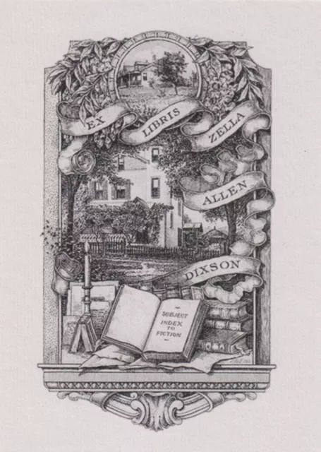 Ex Libris Bookplate Di Zella Allen Dixson