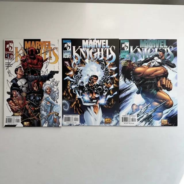 Marvel Comics Marvel Knights #1 2 3 NM Daredevil Punisher Black Widow 2000