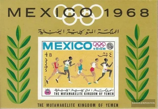 Jemen(Königreich) Block73B (kompl.Ausg.) postfrisch 1968 Olymp. Sommerspiele, Me