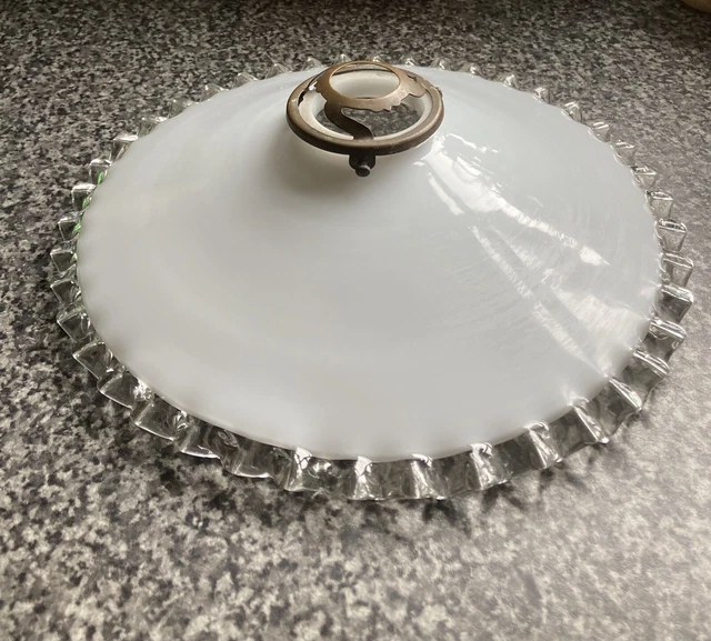 French Vintage Ceiling Pendant  Light, Hanging Lampshade, Pie Crust Style