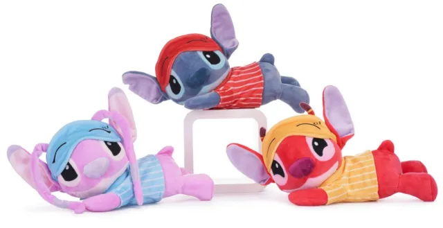 New Official 12" Disney Bedtime Stitch Sleepy Stitch Leroy Angel Soft Plush Toy