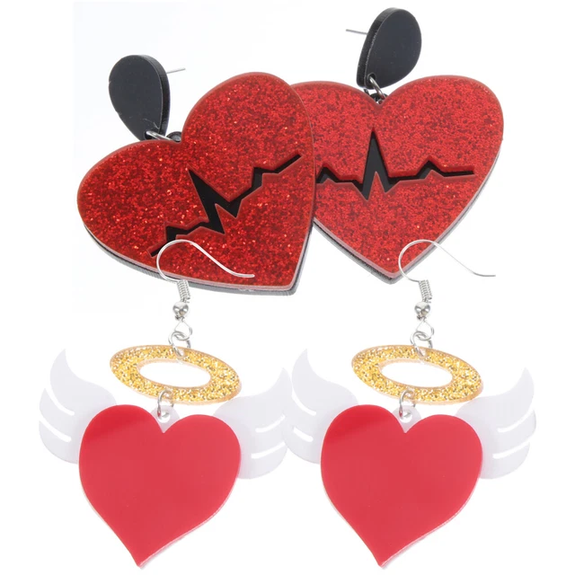 Orecchini A Forma Di Angelo In Argento 925 - Per Bambine, Con Cuore In Mano, Chiusura A Monachella, 24 Mm