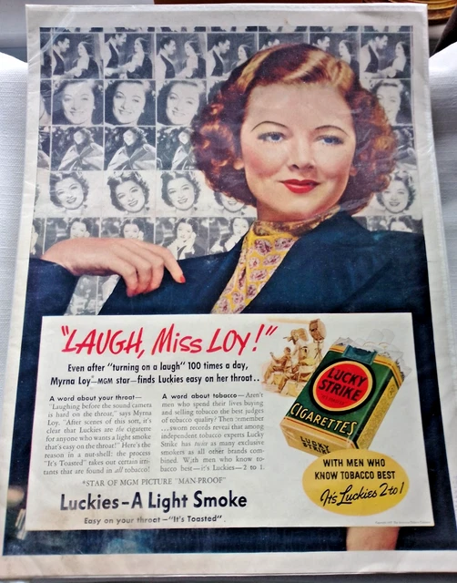 VINTAGE ADVERTISING POSTER 1937 - LUCKY STRIKES CIGARETTES -